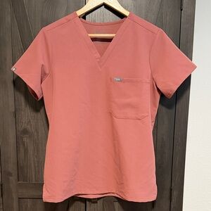 Figs Catarina One Pocket Scrub Top Mauve